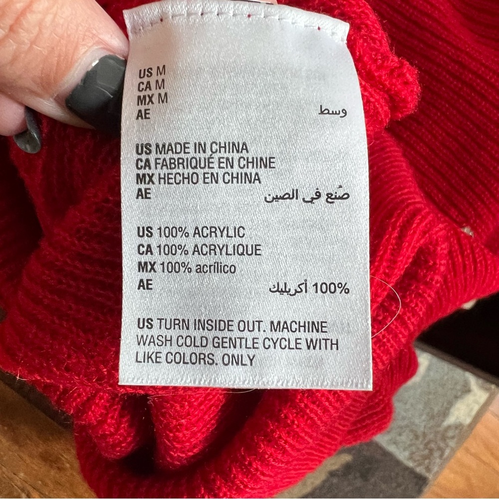 BNWT INC Red Sweater with Rhinestones- Size M - Picture 10 of 11